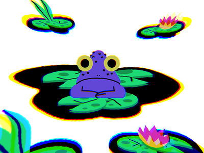 petty froggos after effects animation character design frog frogs illustration lilypad motion