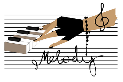 melody art classic concept cover design illustration melody music piano playing poster print rock