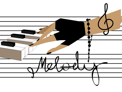 melody art classic concept cover design illustration melody music piano playing poster print rock