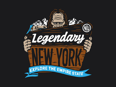 NY TEE CLUB | Legendary New York badge bigfoot deadbolt design graphic design illustration new york outdoors sasquatch screen printing t shirt vector