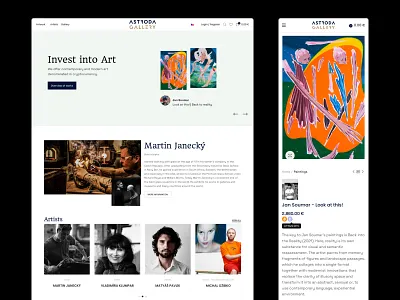 Art Gallery & Cryptocurrencies app art bitcoin branding crypto cryptocurrencies debut design ecommerce gallery modern nft online shop ui ux website