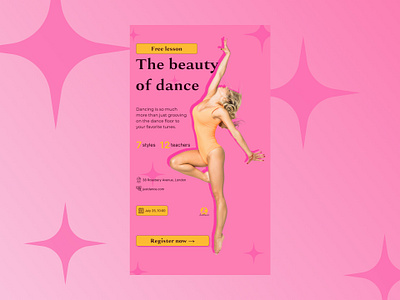 dance class banner graphic design ui