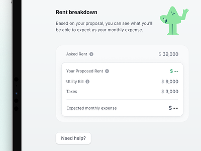 Rent App — Expected Expense app fee form price product product design ui user interface web app