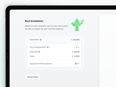 Rent App — Expected Expense app fee form price product product design ui user interface web app