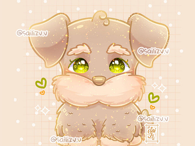 Dog Schnauzer kawaii by sailizv.v adorable adorable lovely artwork concept creative cute art design digitalart illustration