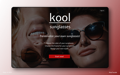 Landing page for a sunglasses store daily ui daily ui 003 design figma landing page photoshop ui