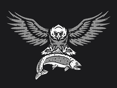 SORINEX | Thin Air - Deep Water adventure bird deadbolt design eagle fish fitness graphic design illustration outdoors screen printing sorinex t shirt trout vector