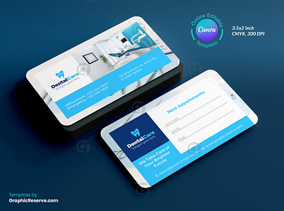 Dental Clinic Appointment Card Design canva canva businesscard canva template clinic dental dental appointment card dental businesscard dental clinic dentistry healthcare