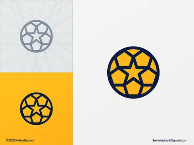Football Star abstract logo brand design branding creative logo designs football logo geometric logo icon logo logo design logo design concept logo design grid logo mark logotype minimalist logo modern logo negative space logo pentagon logo soccer logo star logo timeless logo designs