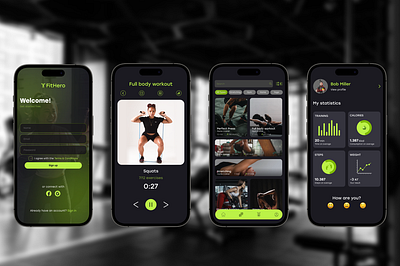 fitness app app branding design graphic design mobile mobile app registration ui