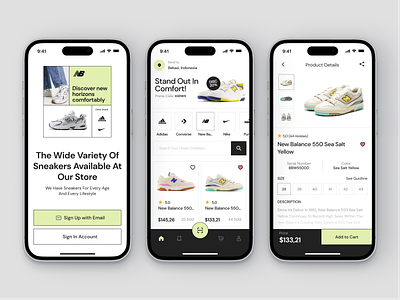 SNKR - Sneakers Store Mobile Apps add to cart clean concept detail product ecommerce home page light mobile logo mobile apps mobile version shoes brand sneakers sneakers store mobile apps splash screen ui user interface white color