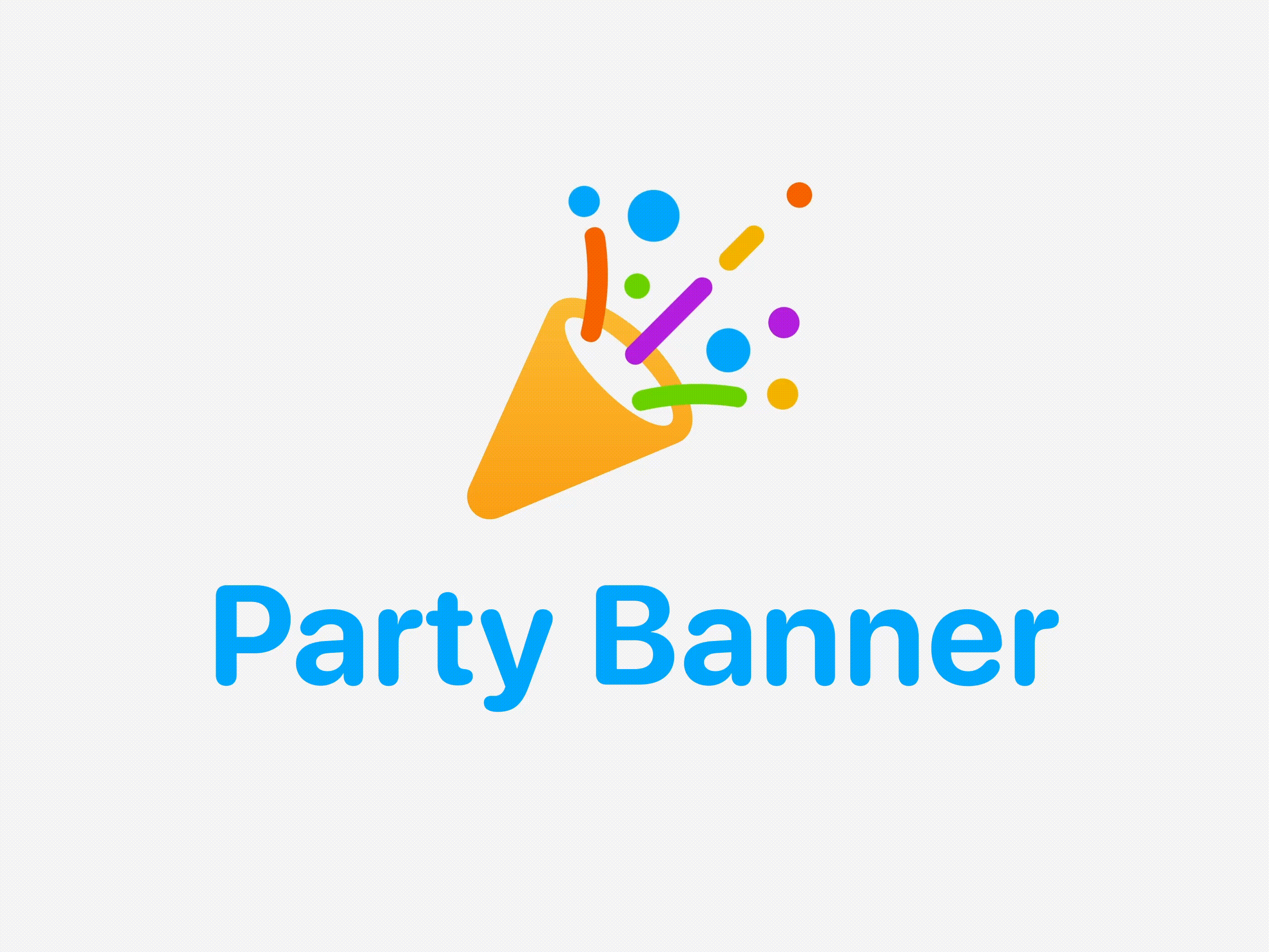 Party Banner Logo Animation animation app brand animation branding celebration custom animation custom banner event iphone app logo animation logo design marketing motion graphics party party animation party popper pop animation svg animation typography vector graphics