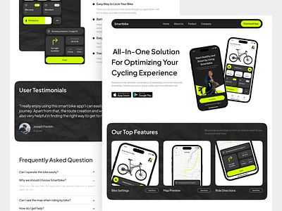 Smartbike Landing Page application bicycle app bicycle landing page bike branding clean design landing landing page maps nija works smart smart bike tracking ui uiuxdesign ux web