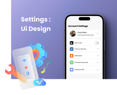 Settings Ui Design dailyui social networking