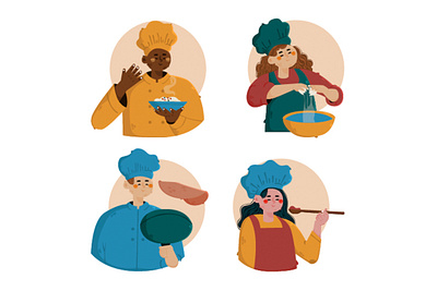 International Chef Illustration character chef cook food hat illustration job menu restaurant vector