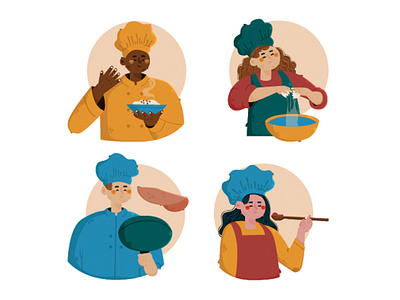 International Chef Illustration character chef cook food hat illustration job menu restaurant vector