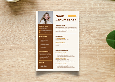 Resume Sederhana Manager Proyek branding canva canvatemplate cv curriculum vitae design design graphic v graphic design personal branding personalbrand resume