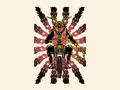 Satanic Motorcycle baphomet biker bobber bornfree branding chopper custom design doom graphic design harleydavidson illustration kustom levis logo motorcycle satanic stoner usa