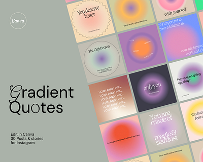 Gradient Aesthetic Quote Instagram Canva Template aesthetic quotes aura gradient branding canva canva template design gradient graphic design instagram quotes