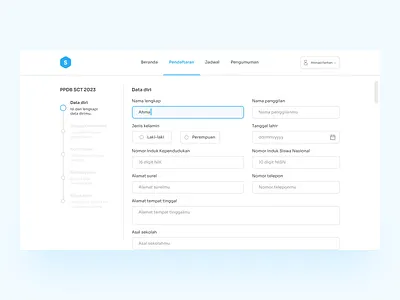 School Online Registration: Registration Form Page app design education educationplatform form registration school ui ux