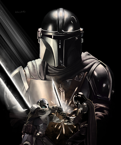 The Protector adobe digital digital painting dinjarin draw illustration mandolorian painting photoshop starwars