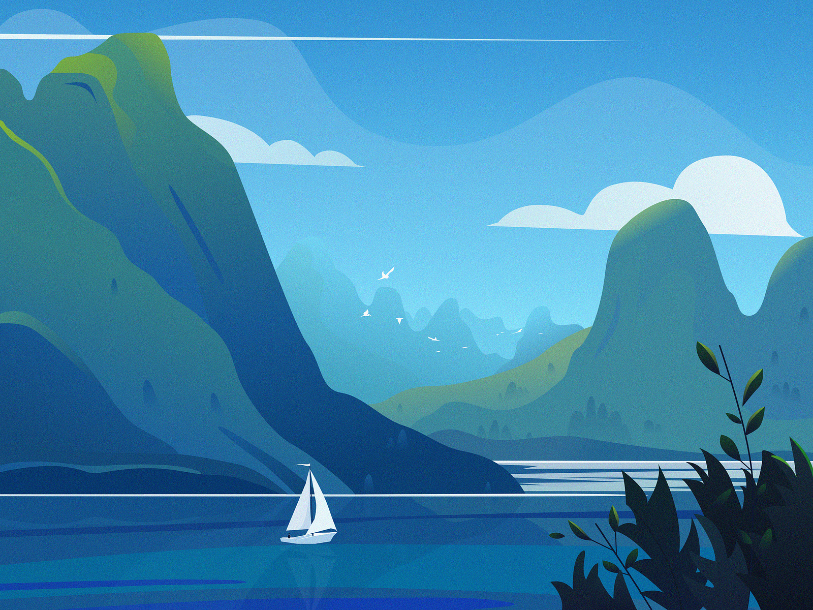 Layers of mountains in Guilin by VIDOR on Dribbble