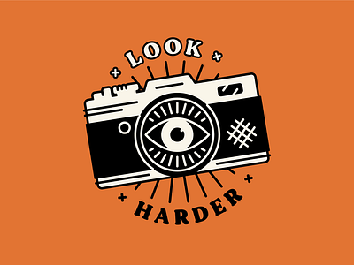 Look harder branding camera doodle eye graphic design illustration logo photography