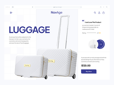 Luggage - Product Website design header hero product suitcase travel trip ui uivisual design web design website