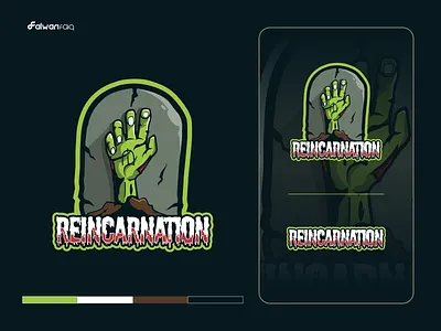 Mascot Logo_Reincarnation branding design gaming logo gaming team graphic design hand zombie logo mascot logo reincarnation logo team branding team logo zombie logo zombie mascot