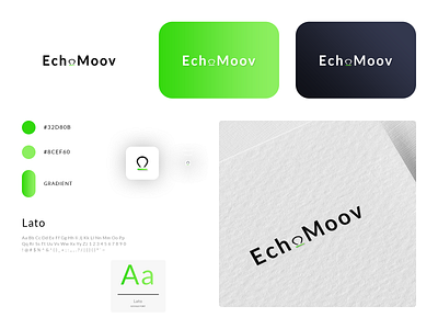 EchoMoov Branding brand branding color schemes design graphic design icon map location illustration illustrator ai lato fonts logo logotypê mockup photoshop psd pins map print designer typo typography ui style guide ui ux designer