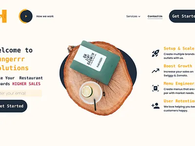 Hungerrr Solutions - Online Kitchen/Food Consultant branding food graphic design illustration lead magnet ui