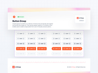 UI Snap - Button Group Designs buttons groups in ui