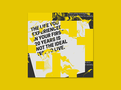 Experimental Album Cover Concept album album art album cover brutalism dithering graphic design grid typography yellow