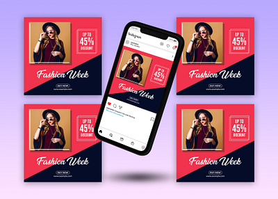 Fashion Social Media Post Template Design fashion sale