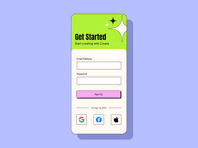Sign Up Screen mobile ui