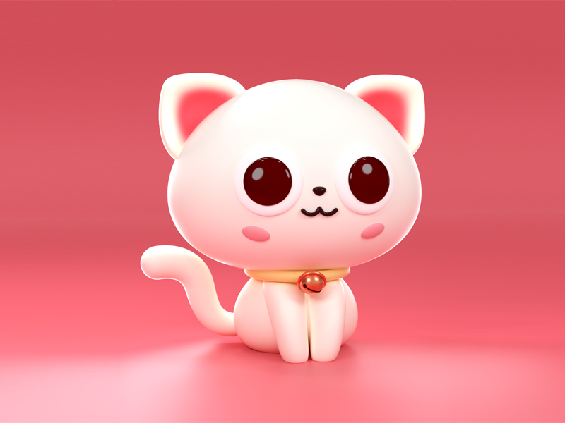Cute Cat 3d c4d cat cinema4d cute octane