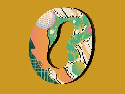 'O' for 36 Days of Type 36daysoftype challenge concept contemporary design flat freelance gradients illustration illustrator lettering letters patterns texture type