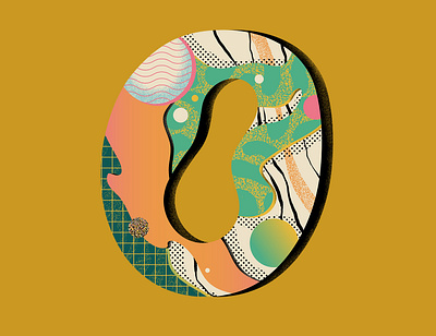 'O' for 36 Days of Type 36daysoftype challenge concept contemporary design flat freelance gradients illustration illustrator lettering letters patterns texture type