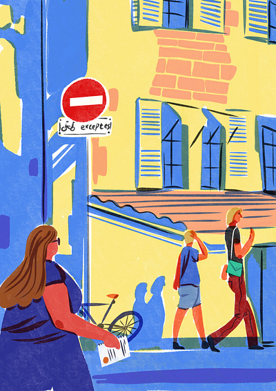 Hand-painted illustrations Lazy European streets illustration ipad 手绘 插画 速写