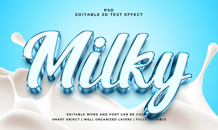 Milky 3D Editable PSD Text Effect by Md Nazir Hossain on Dribbble