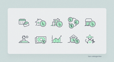 Simple iconography for Online TAX Payment Service design graphic design iconography illustration logo ui vector