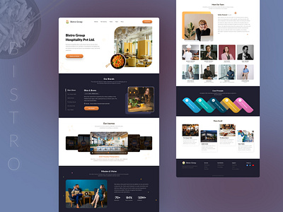 Restaurant Website | UI Design branding core principles design footer hero section home page meet team mission and vision morph multibrands our brand our journey parents website press scroll restaurant website ui ui design uiux userinterface website
