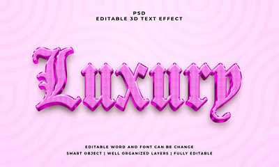 Luxury 3D Editable PSD Text Effect photoshop action