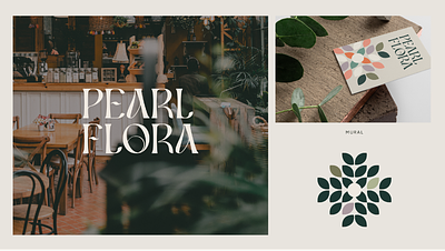PearlFlora logo bar boaurorastudio branding brandstrategy creativestudio design graphic design icon illustration logo mural restaurant