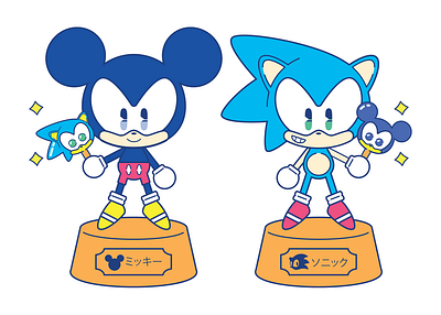 Sonic & Mickey adobe illustrator design digi gaming graphic design illustration