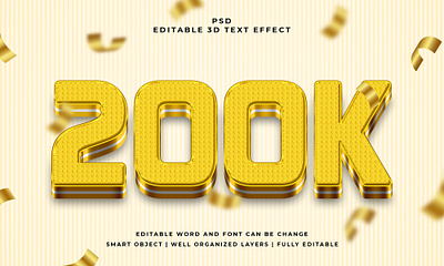 200k 3D Editable PSD Text Effect photoshop action