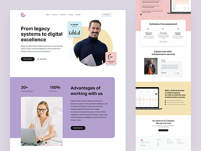 Digital Transformation - Landing Page application branding clean website corporate digital digital transformation figma flat design landing page product design ui uiux ux web web design website