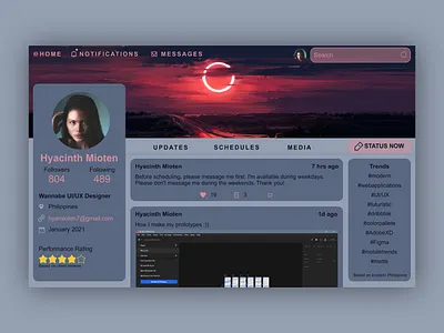 Web Application User Profile dark design graphic design illustration profile purple ui ui design user user profile web web design website