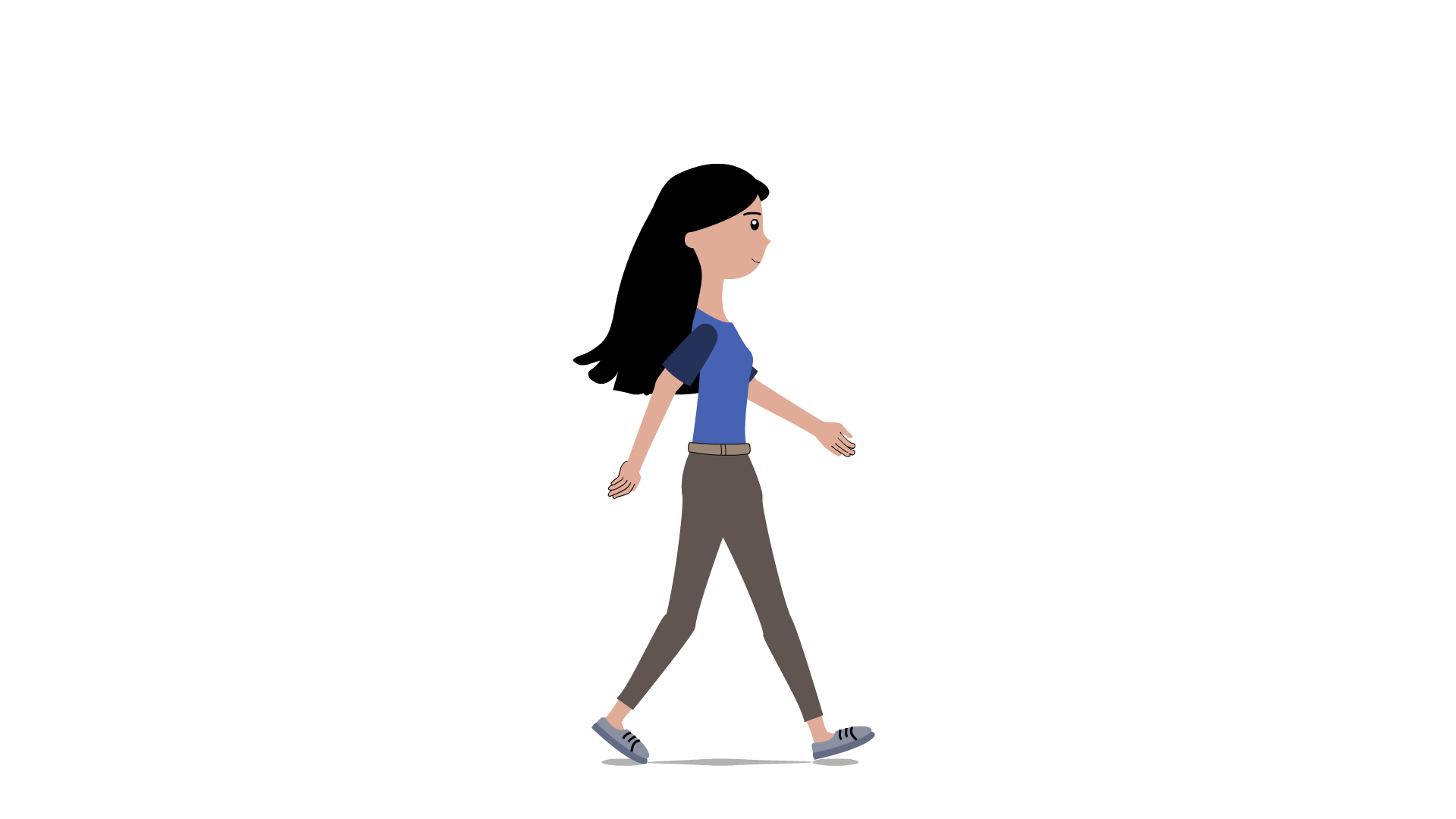 Walk Cycle Animation animation gif girl walking illustration loop motion motion graphics vector walk walk cycle walking