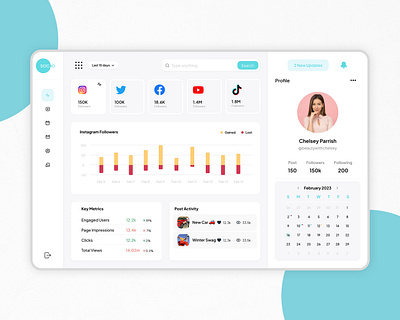 Soc.io - Social Media Management Dashboard dashboard illustration social media ui web app